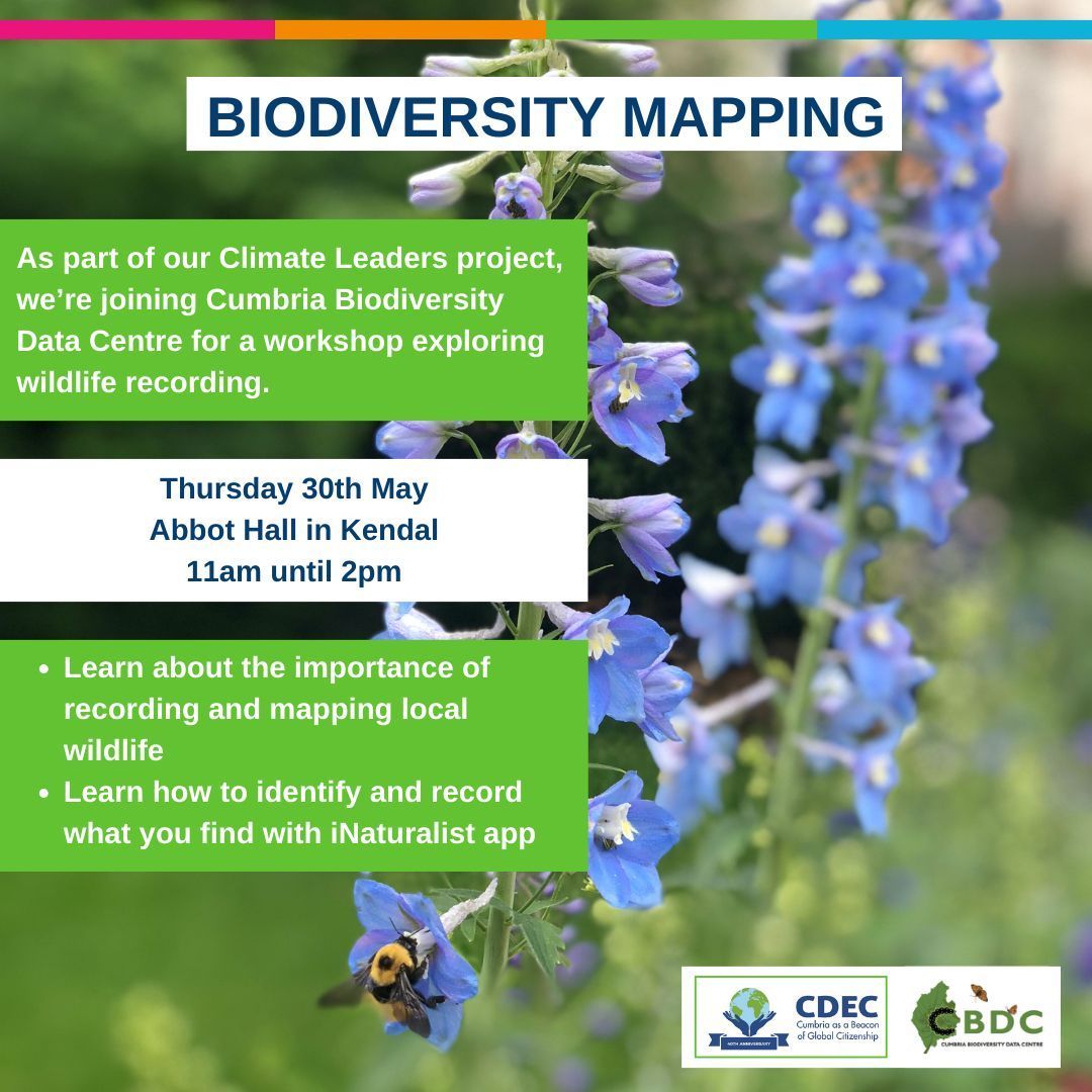 Recording wildlife is a really valuable way of contributing to a better understanding of the natural world. Join us in Kendal on 30th May for a workshop on Biodiversity Mapping. Sign up here - buff.ly/3xMNXQb