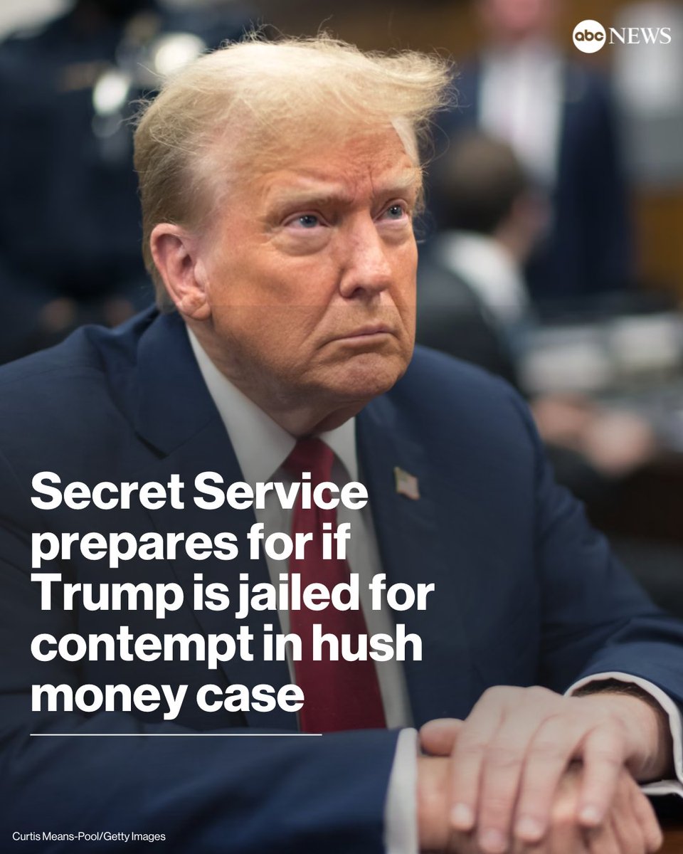The U.S. Secret Service has started planning for what to do if former Pres. Donald Trump were to be held in contempt in his criminal hush money trial, officials familiar with the situation told ABC News. trib.al/goWyJZF