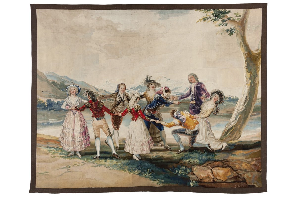 ¡Viernes! ¿Con ganas de pasarlo bien? 🫣 En este tapiz diseñado por Goya están todos super entretenidos jugando a “La gallina ciega” en una pradera del río Manzanares. Si quieres divertirte tanto como ellos (o mucho más), ven a #LaGalería. bit.ly/EntradasGalería