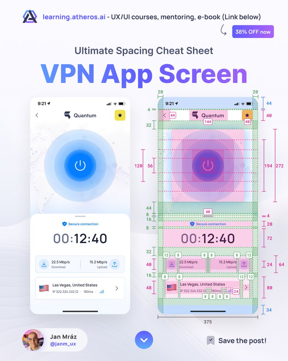 Ultimate spacing cheat sheet to VPN app screen 📱🤙🏼