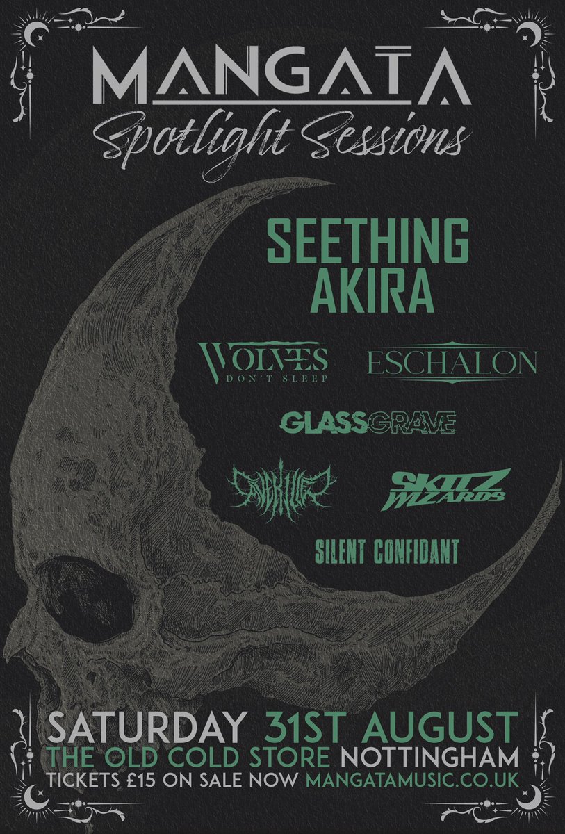 New show announcement… NOTTINGHAM! W/ @SEETHINGAKIRA + MORE! #metal #ukmetal #nottinghammetal #mangatamusic #mangatafestival