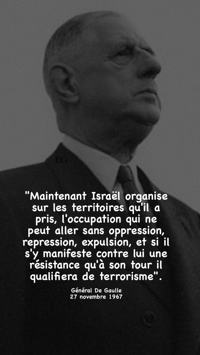 De Gaulle 💙🤍❤️ serait convoqué pour Apologie du terrorisme en 2024. #generaldegaulle #israel #palestine #Resistance #genocide #antisemitisme #terrorisme