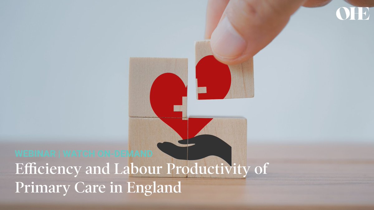 Whether you missed the live event or are looking to re-watch, you can now view our 'Efficiency and Labour Productivity of Primary Care in England' webinar for free here: tinyurl.com/344sfkyd