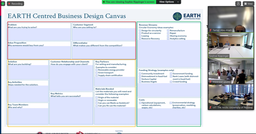 Second day of the #BOOSTCamp.

Sophie Rippinger &amp; Edinburgh Innovations present the EARTH Centred Business Design Canvas #ECBD.

Think how to make your business more circular and greener !!!! The ECBD Developed by Edinburgh Innovations as part of CloudEARTHi activities.