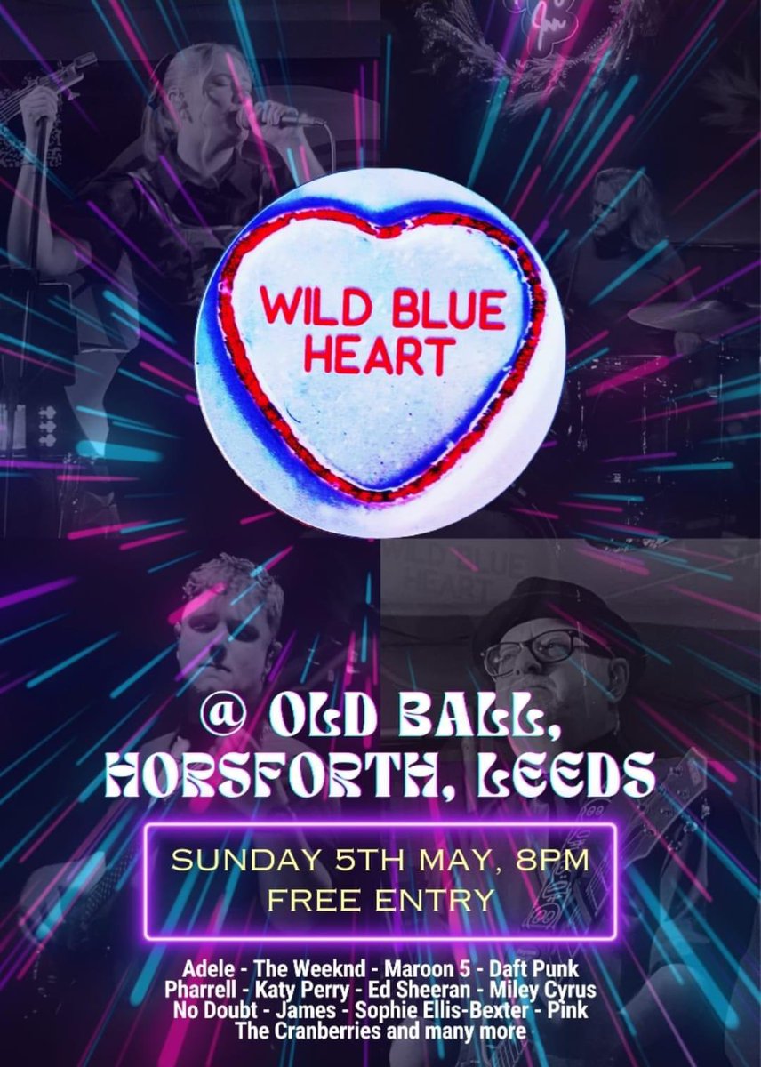 💥LEEDS LEEDS LEEDS💥
A week on Sunday, 5th May we’re coming to The Old Ball in Horsforth for some Bank Holiday fun!! Get yourselves along for a top night!! 💙💙🎸🎸