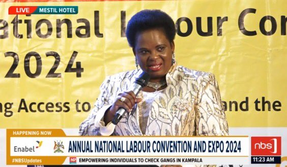 Minister @BettyAmongiMP: It is true that globally workers still face significant obstacles to accessing justice due to weaknesses in maybe our labour justice system for instance the weak administrative system and tribunal. #EnablingChange #EnableinUganda #NBSUpdates