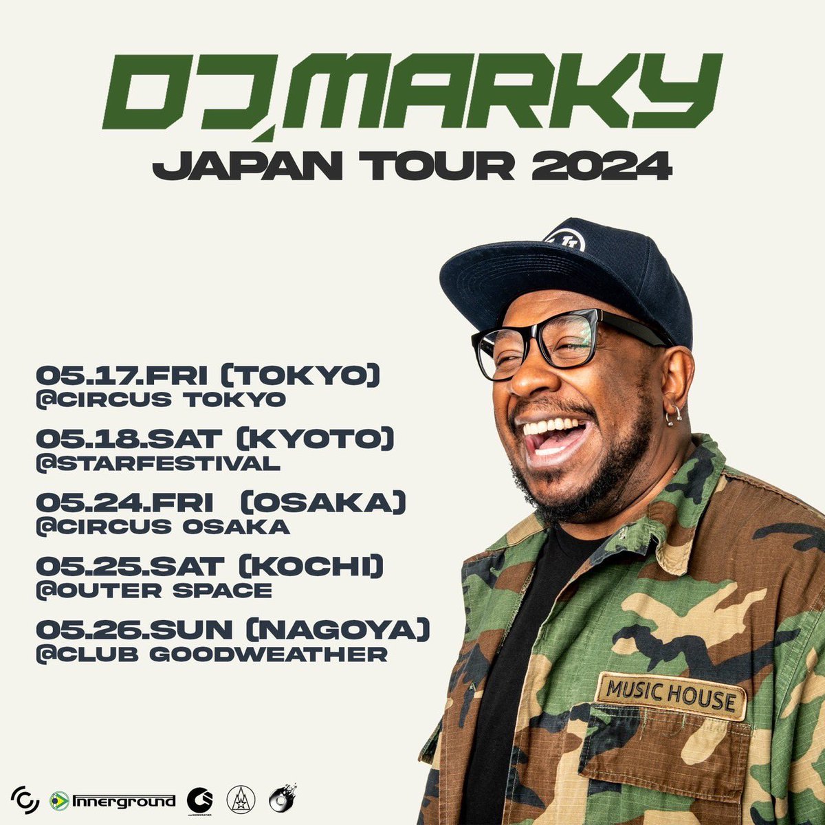 5/17 (金) より DJ Marky & Stamina MC Japan Tour がスタート!! 東京・京都・大阪・高知・名古屋の5都市で開催です( ※ DJ Marky のみの公演もございますので各都市の詳細をご確認ください)。 東京は、5/17 (金) に Circus Tokyo で HE がサポート。 チケット発売中です! circus.zaiko.io/e/djmarkytokyo