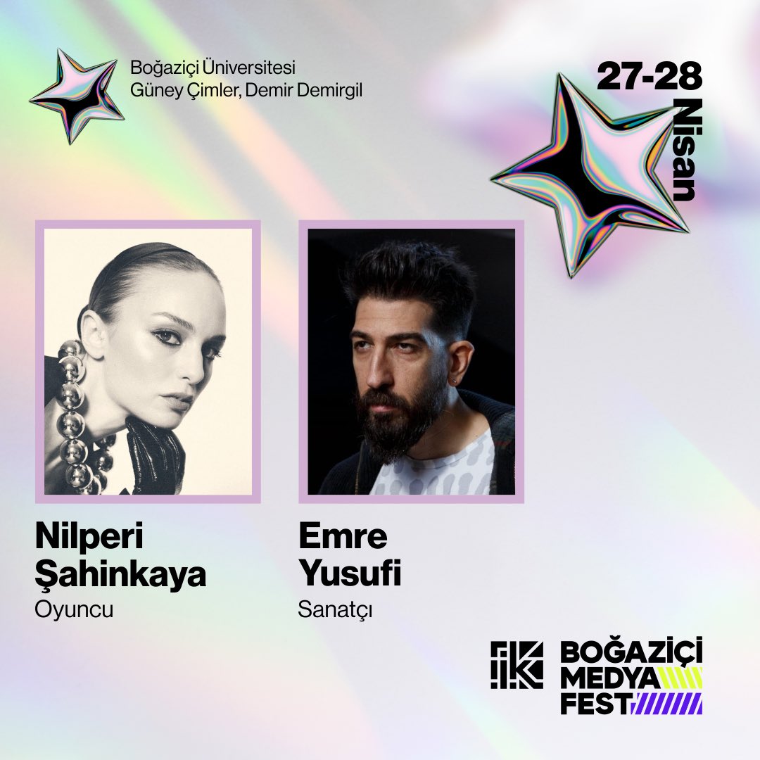 Nilperi Şahinkaya ve Emre Yusufi 27-28 Nisan’da Boğaziçi MedyaFest’te bizimle olacak.

Sen de bu muhteşem oturumu kaçırmak istemiyorsan biletini al! Biletler Bio’daki linkte.

#nilperişahinkaya #emreyusufi #bogazici #medyafest