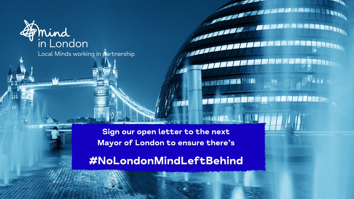 Let's make Mental Health a priority for the next @MayorofLondon. Sign our open letter with @MindCharity in London and Mind to ensure there’s No London Mind Left Behind!

Sign and share our open letter bit.ly/43HW2BA

#nolondonmindleftbehind
#MayorsChallenge