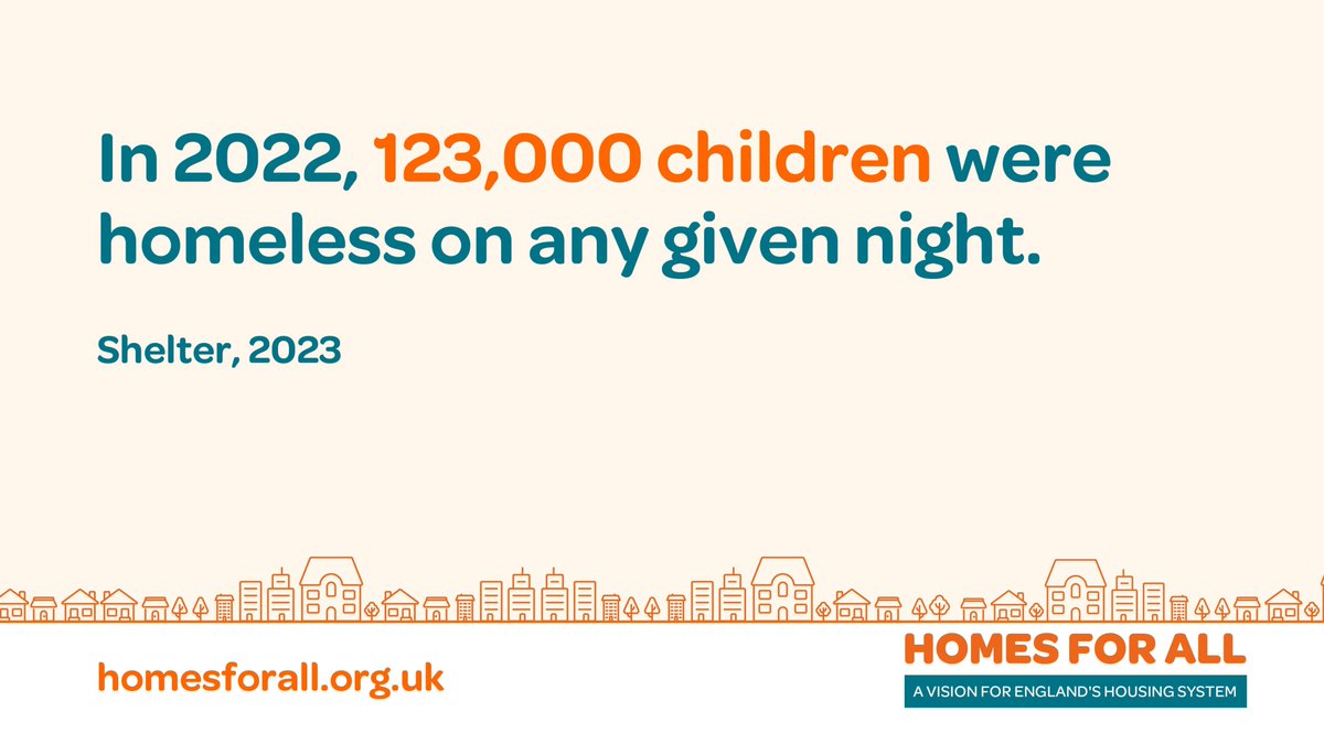 Children are sleeping on sofas, in shared housing, hostels, refuges, night shelters, or bed and breakfasts. They should be in their own bed in their own safe, decent homes. We must do better. It’s time for #HomesForAll. homesforall.org.uk