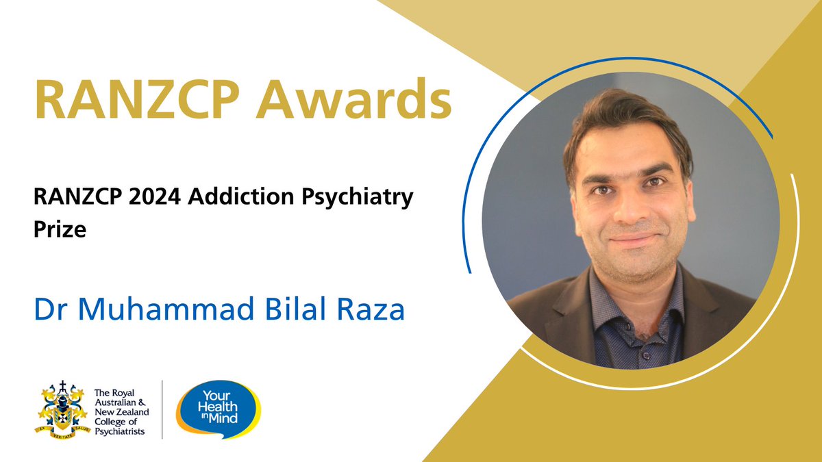 Congratulations to Dr Muhammad Bilal Raza for being awarded the Addiction Psychiatry Prize for his Scholarly Project ‘Impact of Long-Acting Buprenorphine Injection on Methamphetamine use: a retrospective cohort study’.  
ow.ly/9OxI50RkOU1