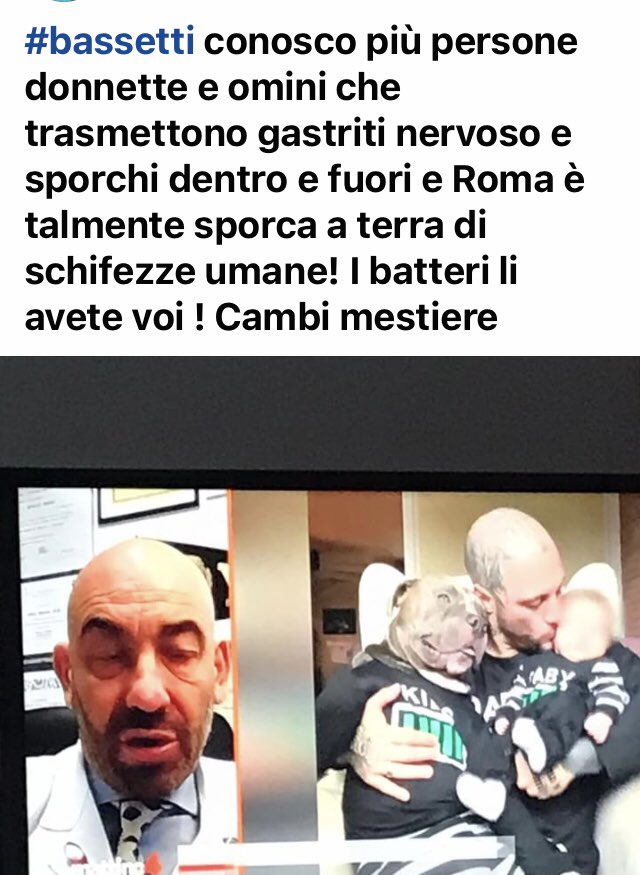 pumadolce's tweet photo. #medici #virologi @ProfMBassetti  #bassetti preferisco baciare tutti i cani in bocca che certa gente !!!! La quale sono più psiche dentro e fuori . E trasmettono più nervoso gastriti e Roma è sporca dalla gente eccc ! I cani salvano vite e sono più puliti di chi cammina al mondo https://t.co/w19i291DEN