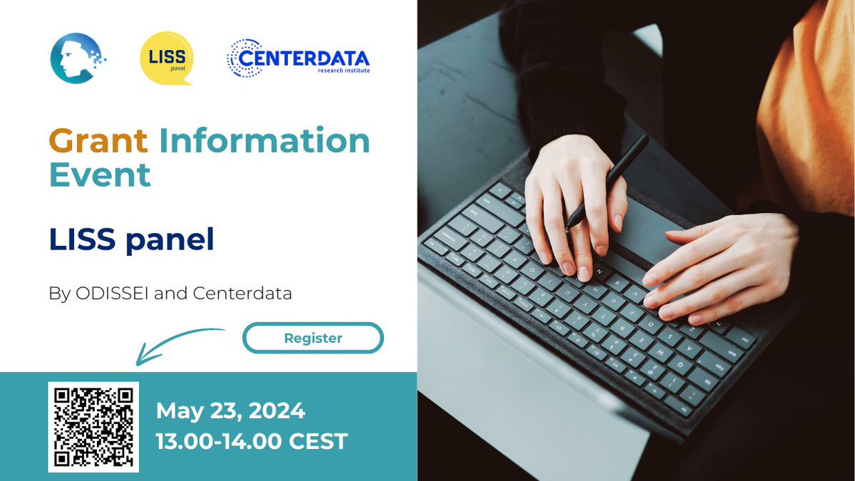 ODISSEI (@odissei_nl) on Twitter photo 🔔 𝐀𝐫𝐞 𝐲𝐨𝐮 𝐜𝐨𝐧𝐬𝐢𝐝𝐞𝐫𝐢𝐧𝐠 𝐚𝐩𝐩𝐥𝐲𝐢𝐧𝐠 𝐭𝐨 𝐭𝐡𝐢𝐬 𝐲𝐞𝐚𝐫'𝐬 <a href="/LISS_panel/">LISS panel</a> 𝐜𝐚𝐥𝐥?
Join us to learn more about the <a href="/LISS_panel/">LISS panel</a>, explore the opportunities it offers, and the conditions of this year's Call.
📍Online, May 23 (13-14 hours) 🔔 𝐀𝐫𝐞 𝐲𝐨𝐮 𝐜𝐨𝐧𝐬𝐢𝐝𝐞𝐫𝐢𝐧𝐠 𝐚𝐩𝐩𝐥𝐲𝐢𝐧𝐠 𝐭𝐨 𝐭𝐡𝐢𝐬 𝐲𝐞𝐚𝐫'𝐬 <a href="/LISS_panel/">LISS panel</a> 𝐜𝐚𝐥𝐥?
Join us to learn more about the <a href="/LISS_panel/">LISS panel</a>, explore the opportunities it offers, and the conditions of this year's Call.
📍Online, May 23 (13-14 hours)