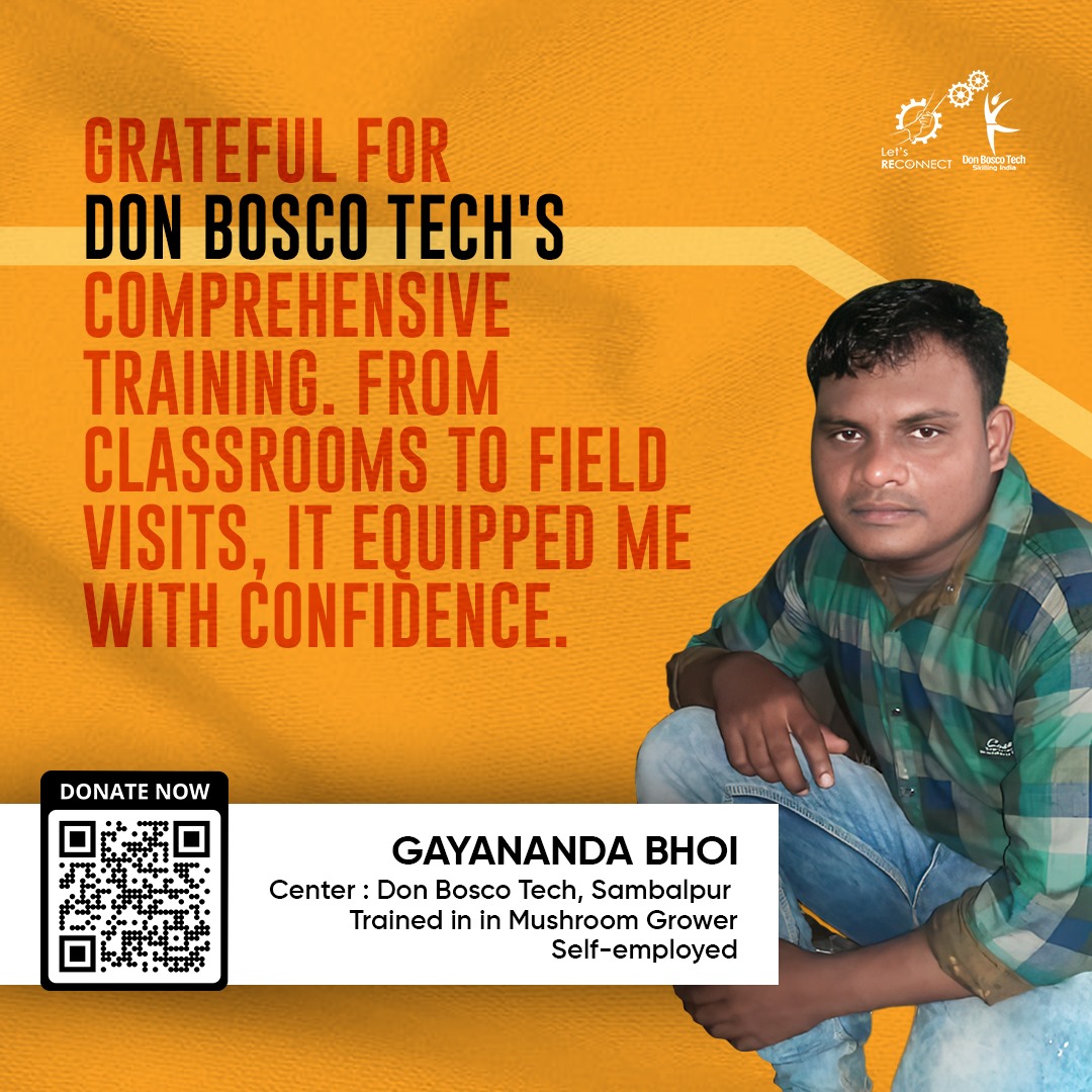 ✨Gayananda is a shining example of success nurtured by Don Bosco Tech! Our programs provide life-changing opportunities for NEET youth. Donate now to support dreams!

#DonBoscoTechSociety #LetsReconnect #skilldevelopment #studentsuccess #donatenow #testimonials #SuccessStories