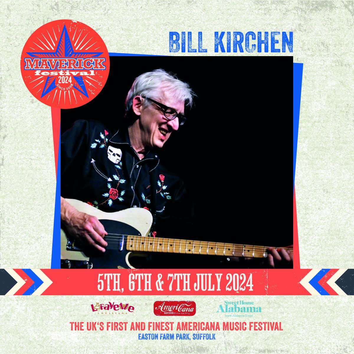 Titan of the Telecaster and Commander Cody's main-man @BillKirchen is driving his Hot Rod Lincoln to the farm!