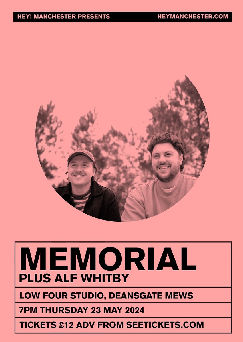 Hey! Manchester (@heymanchester) on Twitter photo CONFIRMED: <a href="/AlfWhitby/">Alf Whitby</a> will join <a href="/thisismemorial/">Memorial</a> at <a href="/lowfourstudio/">Low Four Studio</a> on Thu 23 May! Read more, listen to both, and book now: heymanchester.com/memorial#info CONFIRMED: <a href="/AlfWhitby/">Alf Whitby</a> will join <a href="/thisismemorial/">Memorial</a> at <a href="/lowfourstudio/">Low Four Studio</a> on Thu 23 May! Read more, listen to both, and book now: heymanchester.com/memorial#info