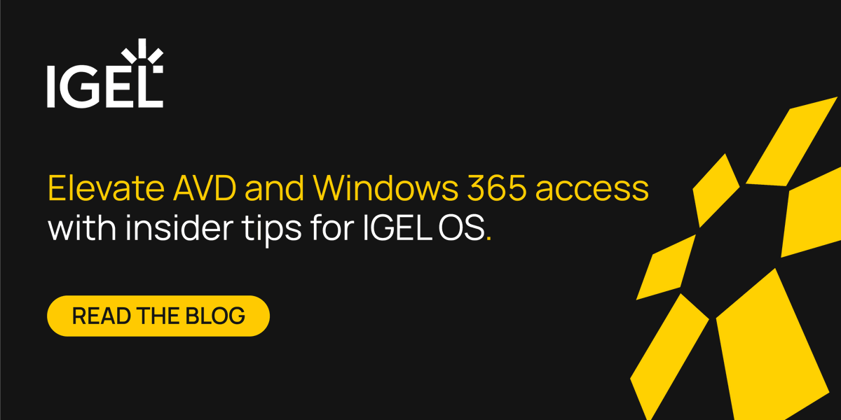 james_mi's tweet image. Read Fredrik Brattstig&apos;s, Techology Evangelist, IGEL, latest blog - Elevate AVD and Windows 365 access with insider tips for IGEL OS.
#WindowsintheCloud #identityaccessmanagment #IGELOS #azurevirtualdesktop #windows365 #euc #daas  
 bit.ly/3Ug8ap4