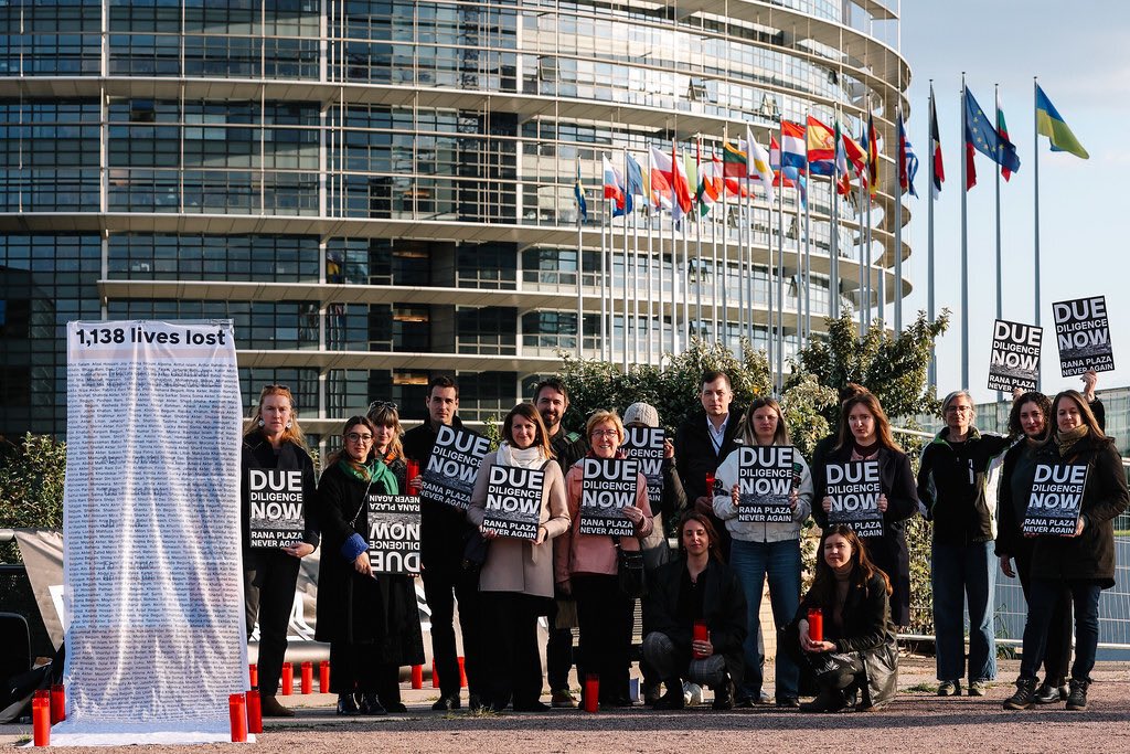 Euro Parl: VOTE YES TODAY ✅- prevent corporate abuse, protect human rights, honor the 1138 garment workers killed exactly 11 years ago at Rana Plaza.💔

#CSDDD 

@theprogressives @greensefa @left_eu @eppgroup @reneweurope @ecrparty @idparty_