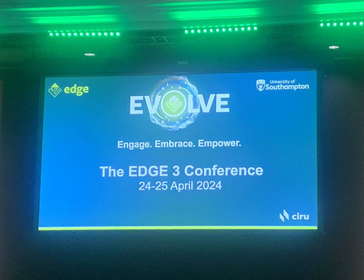 Attending the EDGE conference, always looking to improve & expand our use of EDGE 💻 & a chance to catch up with our research colleagues