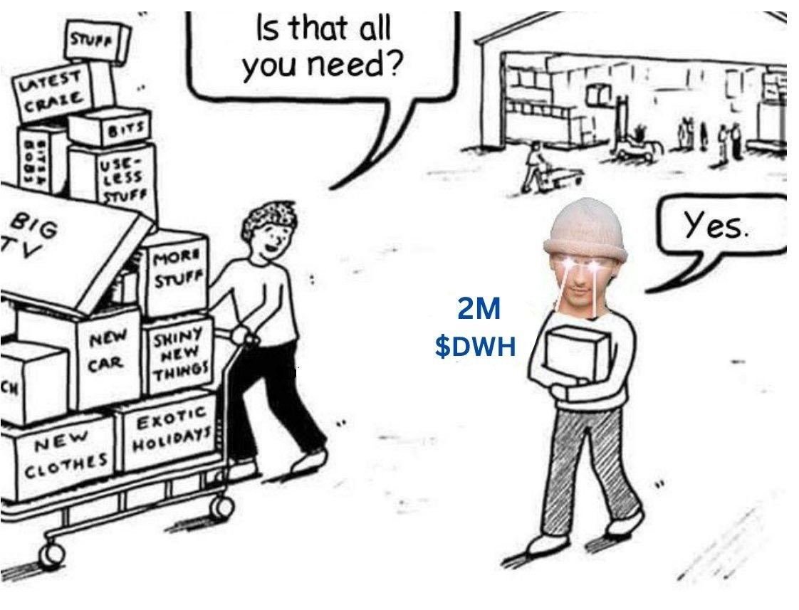Okay let's go - 100K $DWH to one lucky winner who: 

 - Follows <a href="/thedevwifhat/">devwifhat</a> 
- Likes &amp; Retweets this tweet 
- tags 2 degen friends  

The winner will be picked in 48h 🫡