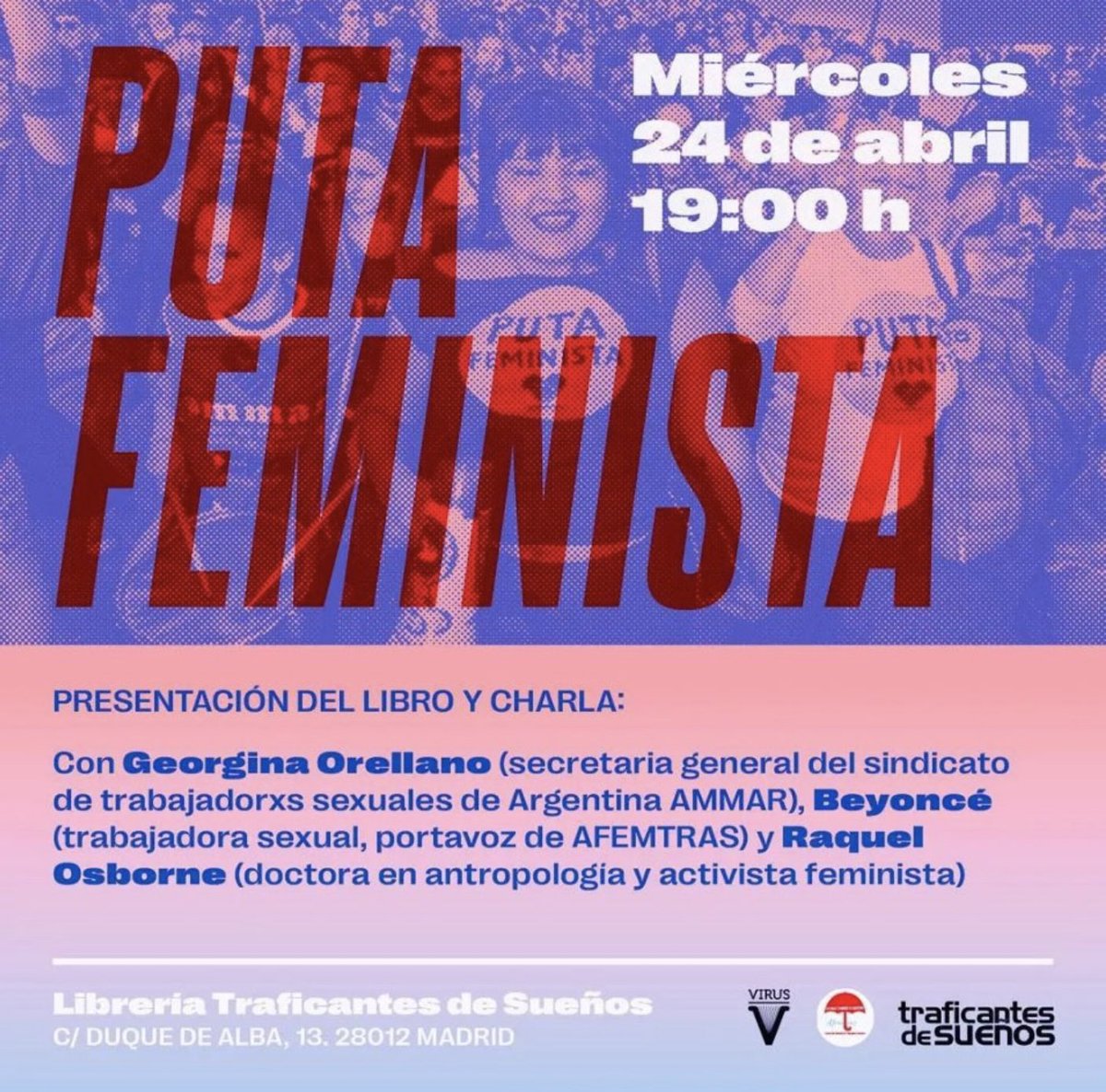 🚨 HOY EN MADRID Miércoles 24 a las 19 horas @GeorOrellano presenta su libro “Puta feminista” La cita es en @traficantes2010 calle Duque de Alba, 13 Madrid Allí nos veremos #putafeminista #LaPeco 🐞