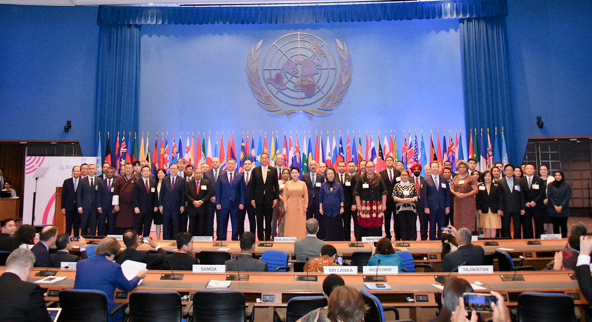 🌏 PM @Thavisin delivered opening remarks at 80th @UNESCAP Commission Session #ESCAP80 to highlight Thailand’s commitment to driving #DigitalInnovation for inclusive & sustainable development through #IGNITETHAILAND initiative. 🇹🇭🇺🇳 (22 Apr 24)