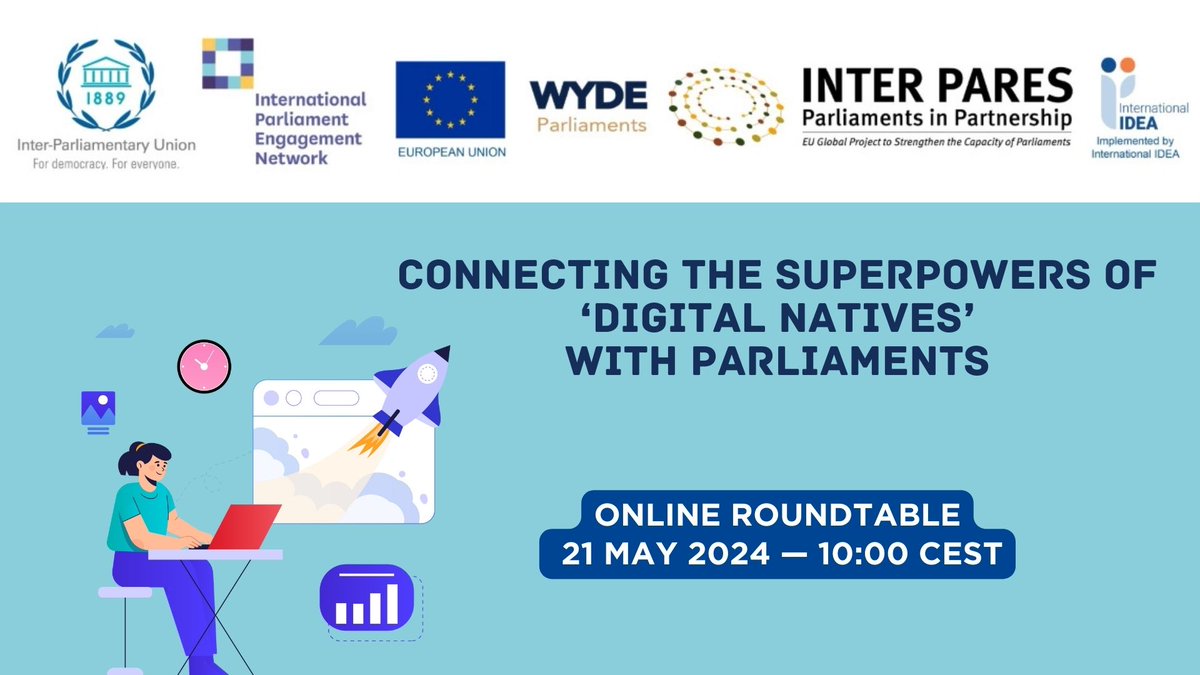 INTER-PARES.EU (@interpareseu) on Twitter photo 🧑💻Join us in May for a conversation that explores what #digitalnatives have to offer to #parliaments and vice versa, in our next #Roundtable, organised with <a href="/IPUparliament/">IPUparliament</a> and <a href="/IpenNetwork/">@IPEN_Network</a>.
➡️Register here: ipu.org/event/connecti… 🧑💻Join us in May for a conversation that explores what #digitalnatives have to offer to #parliaments and vice versa, in our next #Roundtable, organised with <a href="/IPUparliament/">IPUparliament</a> and <a href="/IpenNetwork/">@IPEN_Network</a>.
➡️Register here: ipu.org/event/connecti…