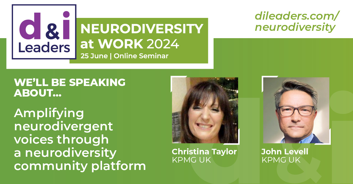 📣 #Neurodiversity at Work Online Seminar 2024. Christina Taylor & John Levell at KPMG will explore 'Amplifying neurodivergent voices through a neurodiversity community platform' on 25 June.
View agenda - dileaders.com/neurodiversity/
#DILeaders #Inclusion
@themotionspot @texthelp