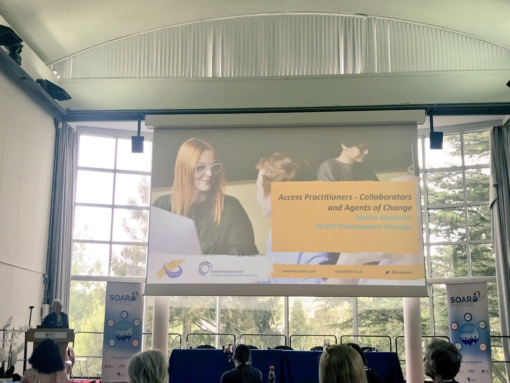 We are delighted to welcome Muriel Alexander @ScappScot Development Manager @StirUni to Cork today as our Keynote Speaker, 'Access Practitioners- Collaborators and Agents of Change'. #soarforaccess