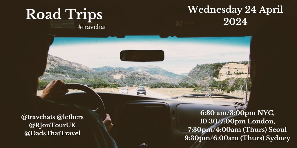 Hi there! So glad that you've been able to join us for the first #travchat of the day when we'll be talking about Road Trips but before we start where are you posting from today?