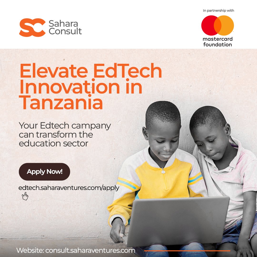 In 2023, Tanzania had 842 startups, but only 11.76% were female-owned & 6.58% were EdTech. We are on a mission to change that with the Mastercard Foundation EdTech Fellowship If your EdTech company tackles education challenges, apply now! 👉edtech.saharaventures.com/apply