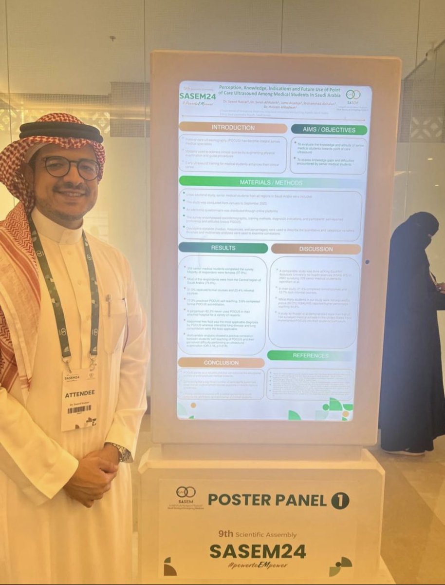 ksuemergency's tweet image. We are super proud of our senior resident presenting their research and representing KSU at SASEM conference. 

Dr.Saeed Nassar 
Dr. Haneen Khanbashi 

#powertoEMpower
#SASEM2024
