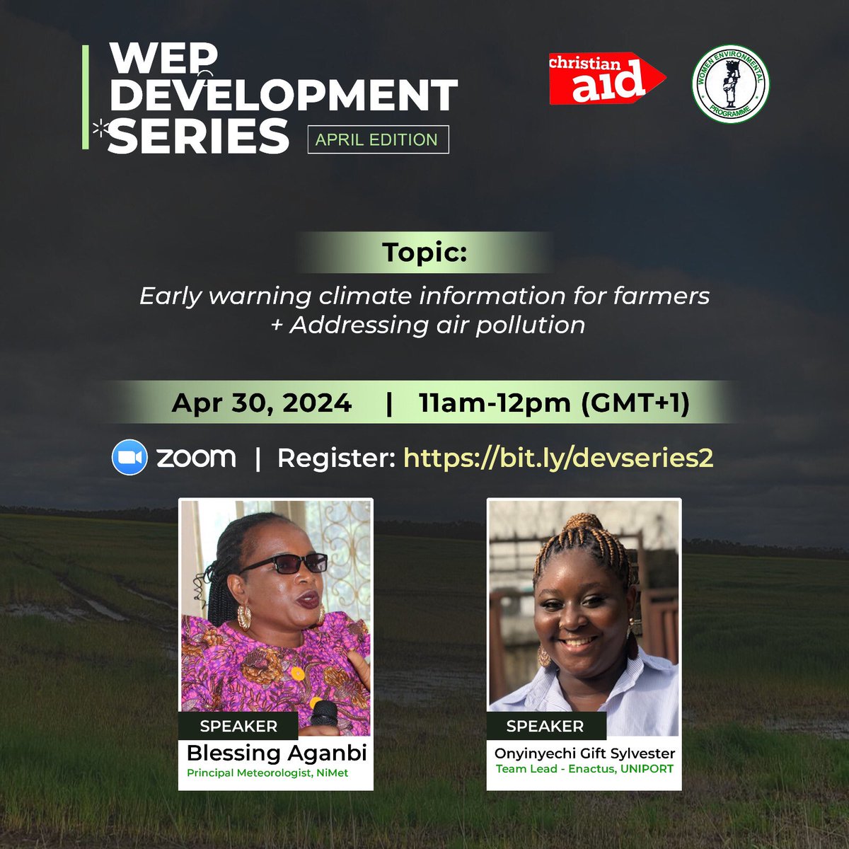 Registration link - bit.ly/devseries2 @CAID_Nigeria @christianaid