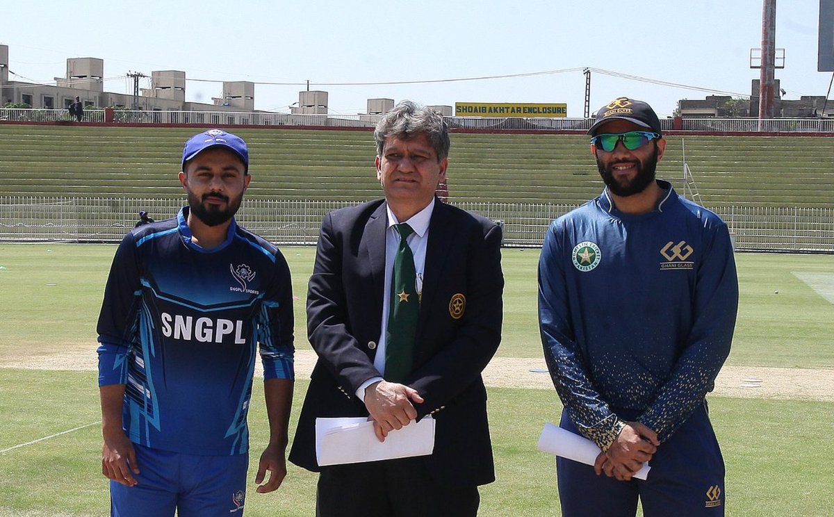 @MuteeRehma52141President's Cup first-round update:

Toss: SNGPL win the toss and elect to bat first against Ghani Glass at Rawalpindi Cricket Stadium, Rawalpindi.

#SNGPLvGG