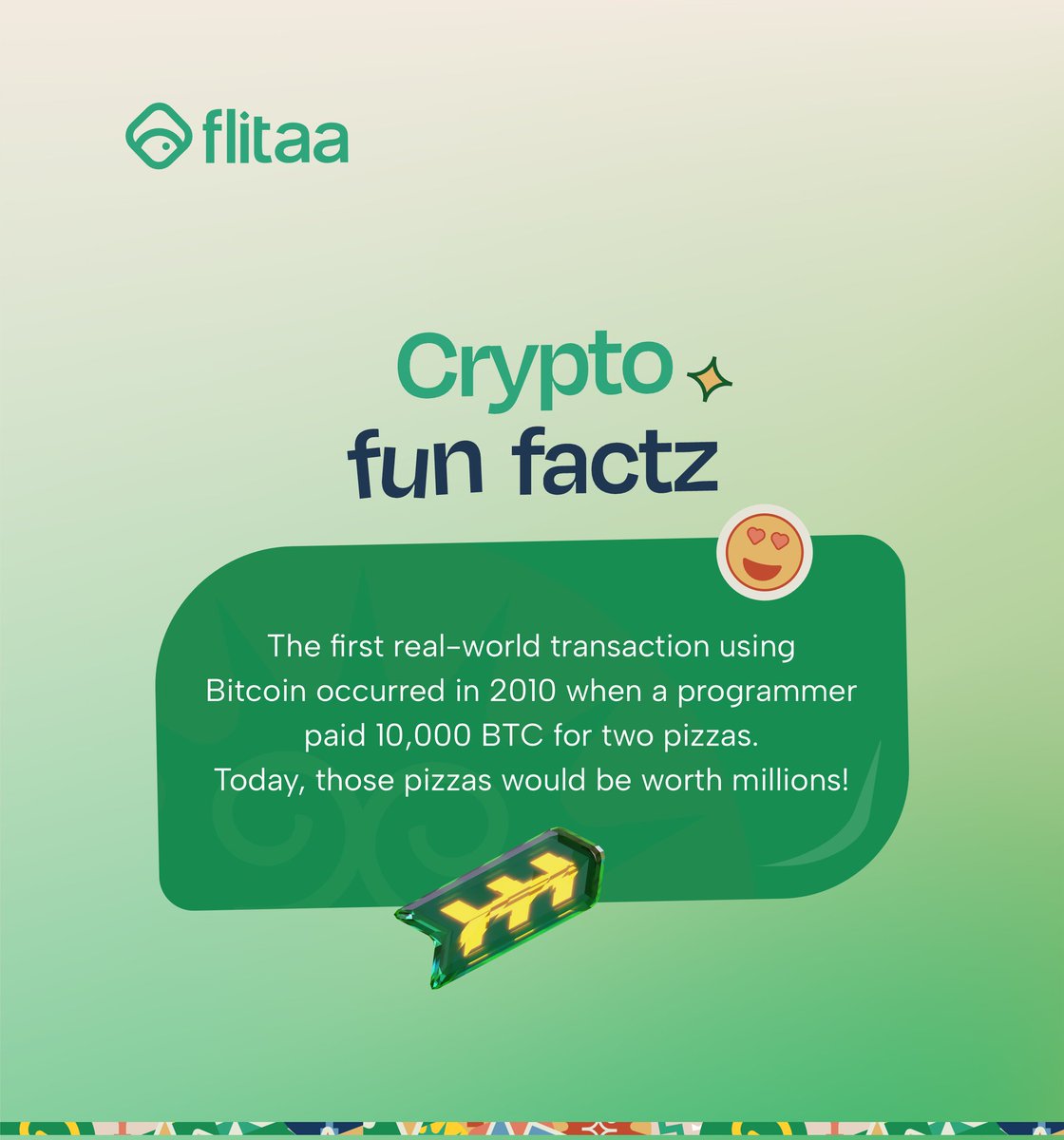 Did you know? In 2010, someone spent 10,000 BTC on two pizzas! 🍕💰 #CryptoFunFact #BitcoinHistory

10 BTC or a mansion in Ikoyi? Choose one.