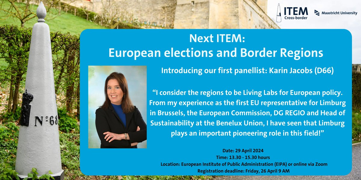 🌟Secure your spot now!🌟What are the plans of different political parties regarding border regions? A reflection on #CrossBorder perspectives in #EuropeanElections. With Panellists @janssen_teun @faiahendricks and @karinjacobs14
bit.ly/4cVhY09.