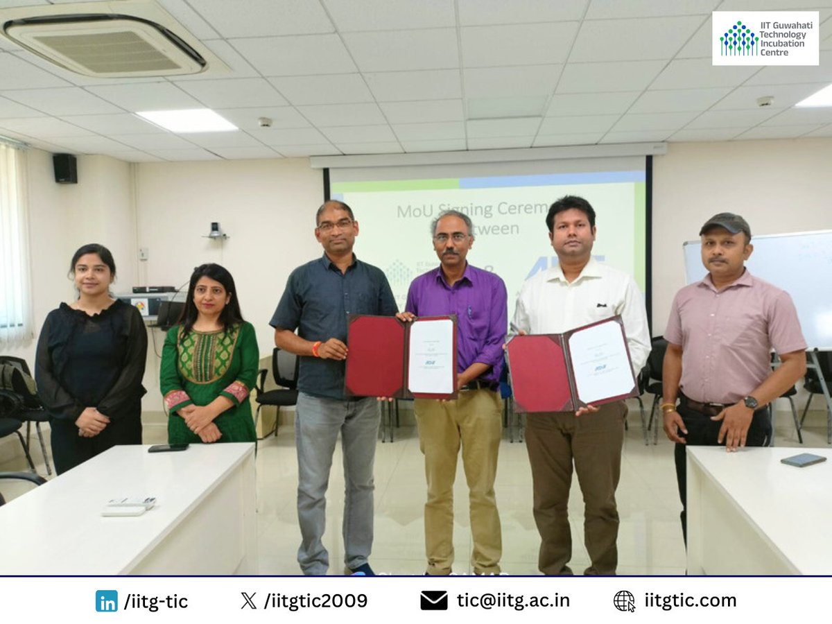 Huge news for #Startups 🇮🇳 IITG TIC signs MoU with @adif_India to supercharge the ecosystem! This partnership unlocks: -Enhanced collaboration for innovators & entrepreneurs -Resources & mentorship for early-stage ventures -Joint initiatives to spark innovation across India