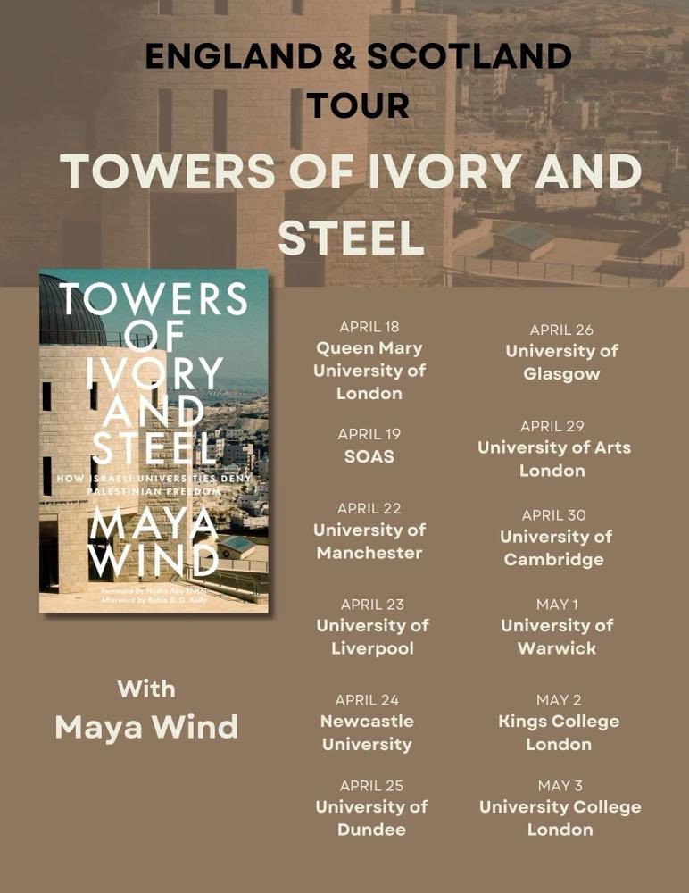 mayaywind's tweet photo. Across our campuses, Palestine is liberating us. This historic moment demands accountability. Looking forward to meeting faculty and student organizers in England and Scotland for conversations about how to decolonize our universities and organize for Palestinian freedom. Join us https://t.co/WYfAwa5LQm