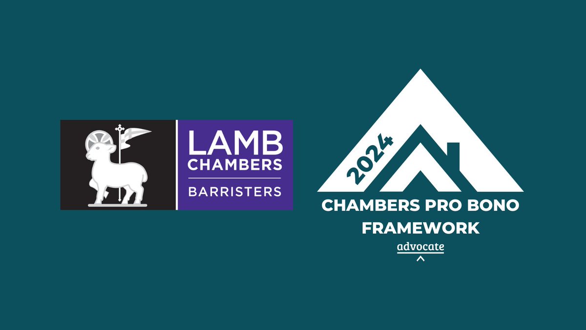 WeAreAdvocate's tweet photo. We are so please that @LambChambers have signed up to the 2024 Chambers Pro Bono Framework!
Thank you for committing to establishing a #ProBono ethos in Chambers. 🙌
🔗Find out more about #TheFramework and how to get involved: https://t.co/1eM9QomJqX https://t.co/RTafCMeV2L