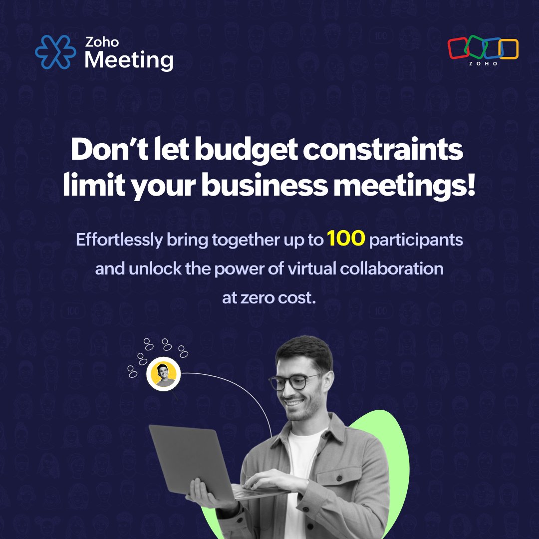ZohoMeeting's tweet image. Unlock unlimited potential without breaking the bank!  💰💻 

Host seamless business meetings for up to 100 participants at zero cost.

🔗 zurl.co/pMzo  

#ZohoMeeting #OnlineMeeting #VirtualCollaboration #BudgetFriendly