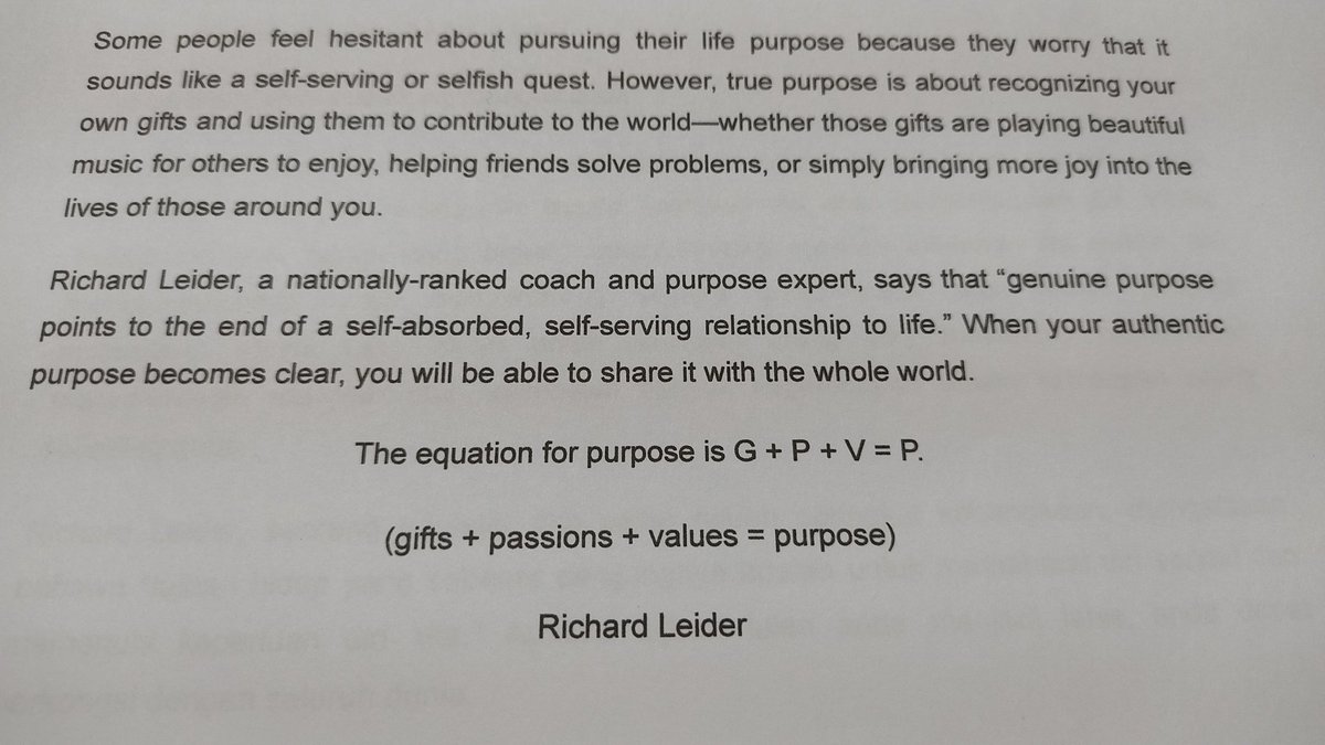 gifts+passions+values = purpose 
Richard Leider

Islam
51:56 
#lifepurpose