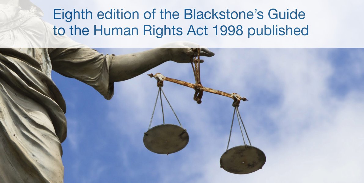 @OxUniPress has published the eighth edition of Blackstone’s Guide to the Human Rights Act 1998. The guide is written by @HelenMountfield KC, Raj Desai, @SarahHannett KC, Jessica Jones, Eleanor Mitchell and Aidan Wills of @MatrixChambers and John Wadham. ow.ly/hANI50RmWQv