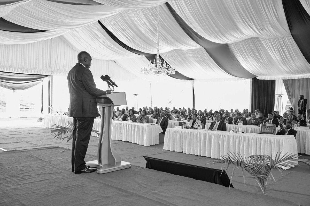 Rigathi Gachagua leading a meeting of top Nairobi leadership over floods