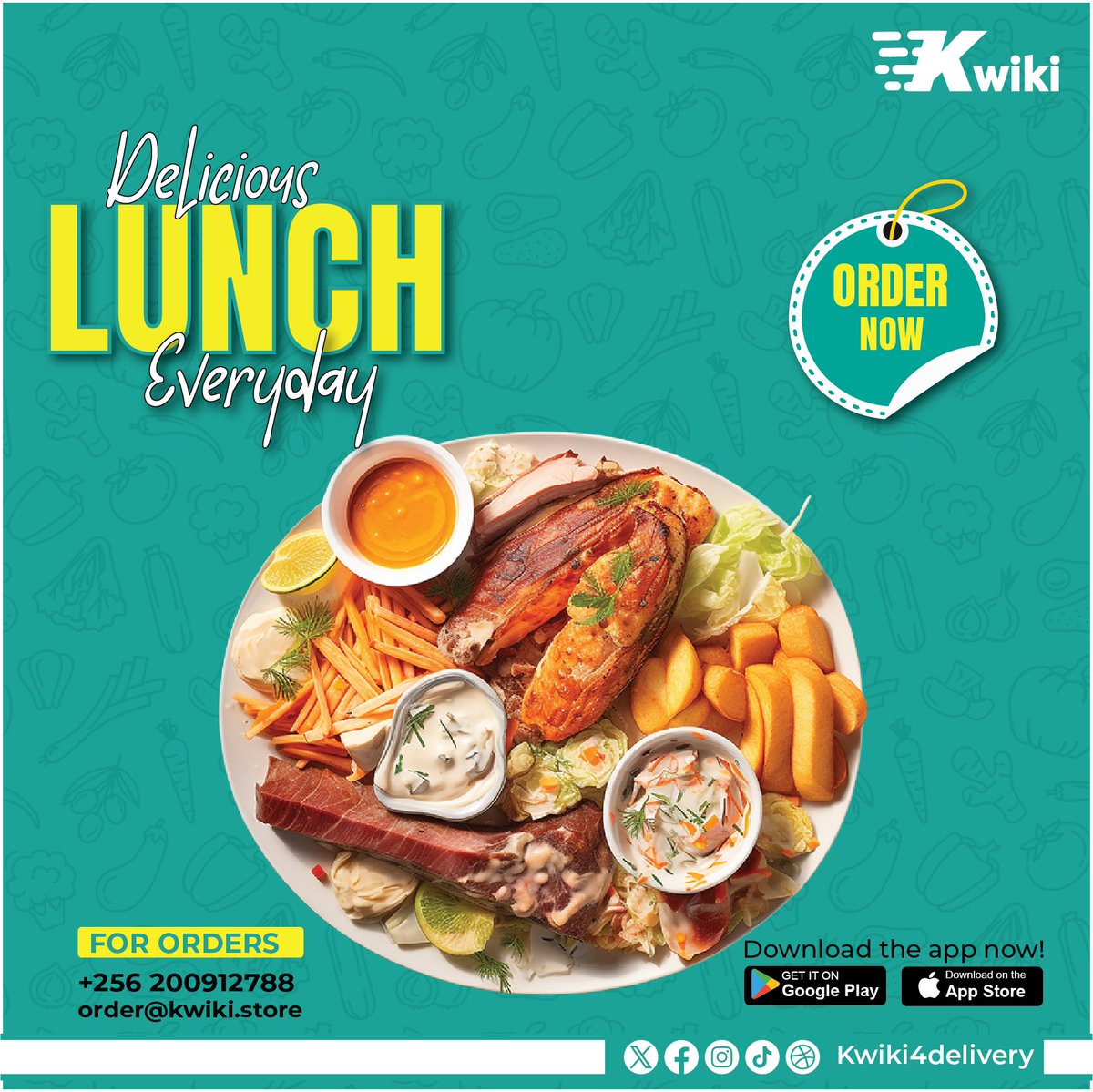 Make lunchtime a delight with Kwiki every day!

#kwikidelivery #kwiki #opennow #alwaysontime #doitquickwithkwiki #uganda #food #foodporn #fooddelivery #fastdelivery #itskwiki #fy #ordernow #lunch #fooddelicious #ordereveryday #ordernow