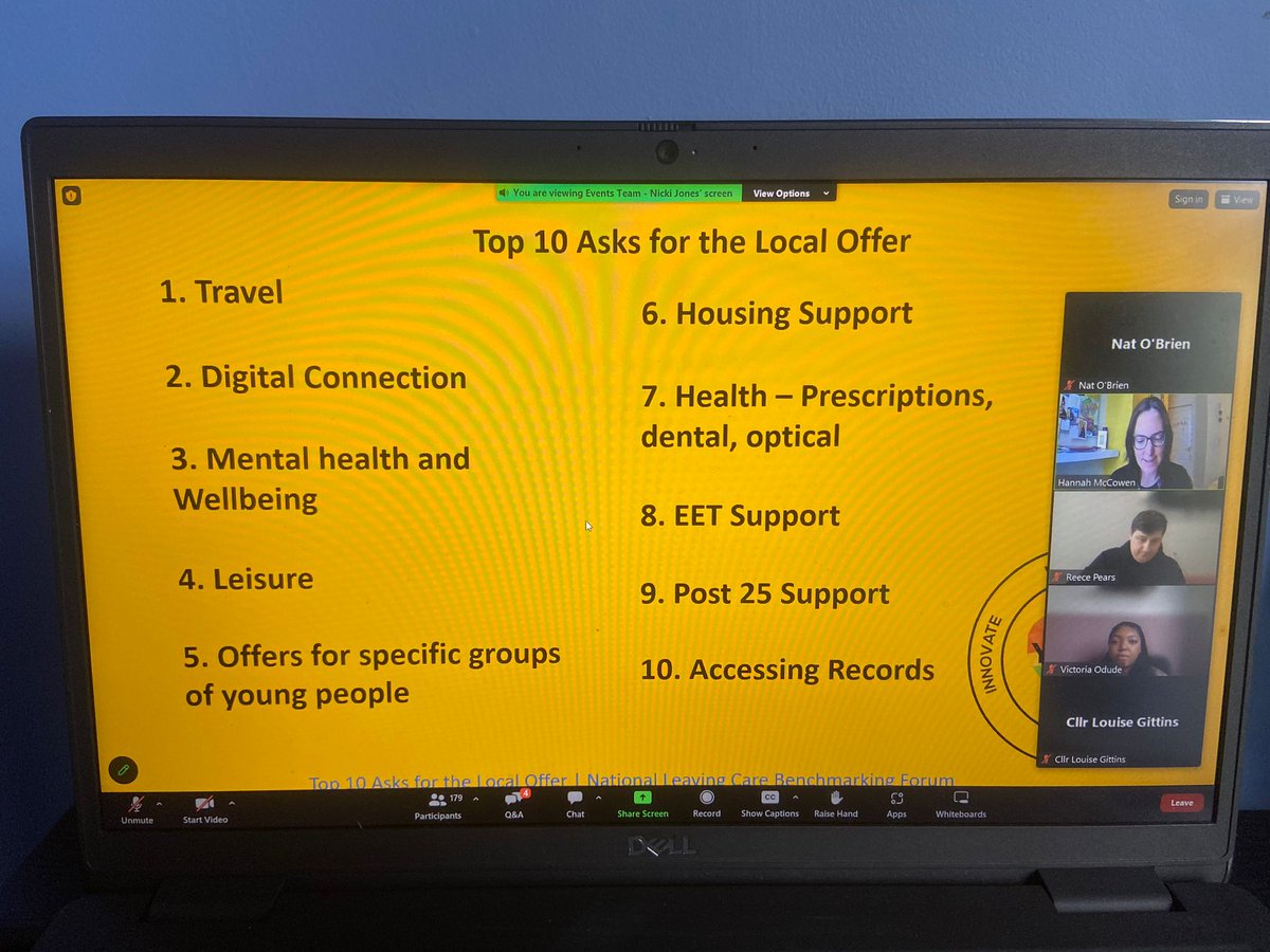 It was great to hear from Reece and Victoria, our YPBMF duo, speaking at the @LGANews webinar this morning with @nlcbf They really drove home the Top 10 Asks of care experienced individuals and spoke about how everyone can better support young people.