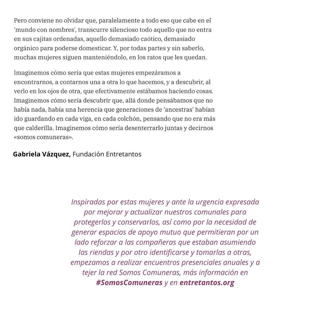 El mundo está lleno de mujeres que hacen cosas sin saberlo… Artículo de nuestra compañera Gabriela Vázquez, ¿conoces alguna mujer que haga cosas sin saberlo? ¿Se lo compartes o la citas? 💟 #SomosComuneras #comuneras #comunales #bienescomunes  👉 hoy.es/opinion/gabrie…