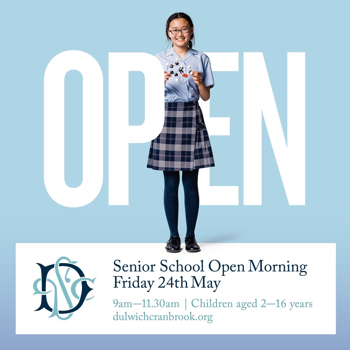 We’d love to show you what makes Dulwich Cranbrook so special. Please join us for our Senior School Open Morning on Friday 24th May. Please sign up via our website or email admissions@dulwichcranbrook.org. 

#SeniorSchool #OpenMorning #DulwichCranbrook