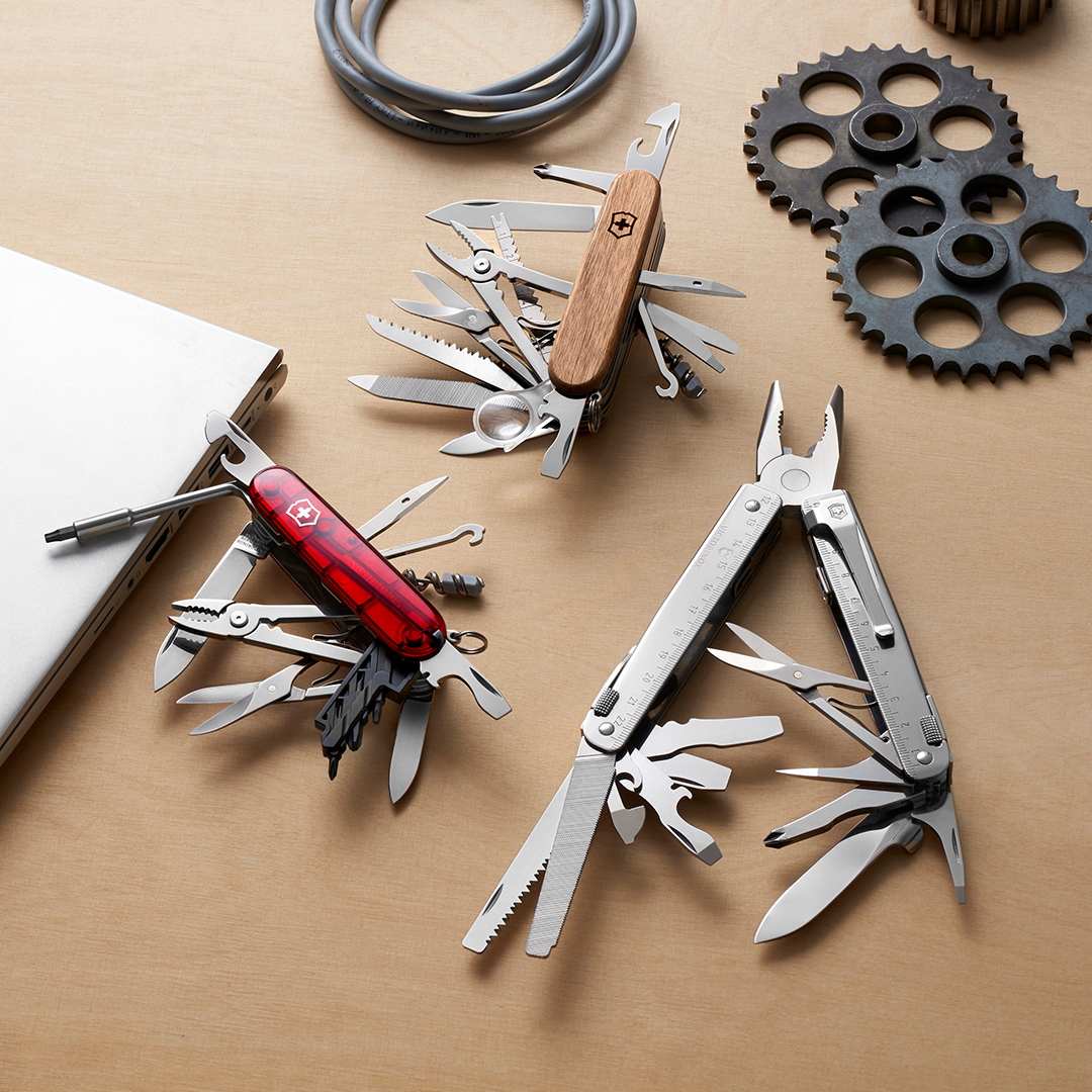 Victorinox's tweet photo. The iconic Swiss Army Knife™. And the compact precision of all those smart tools. It’s just one reason you’re always ready for any situation.