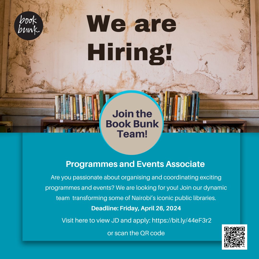 We are looking for a Programmes and Events Associate to join our team! See details in the poster and share within your networks!

#ikokazike  #ikokazi
