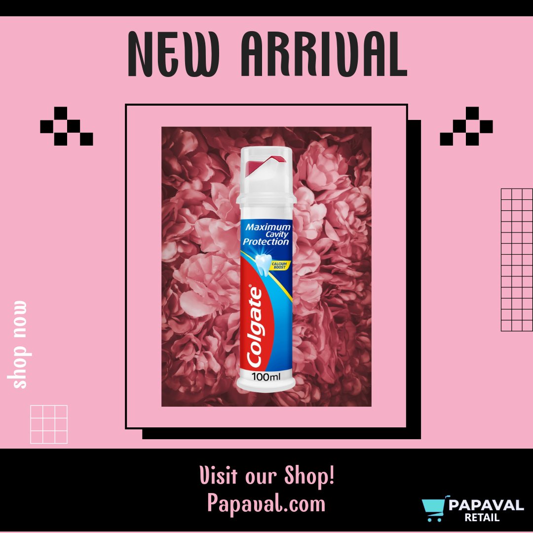 Papaval_Retail's tweet photo. Ready to protect your teeth from cavities? Get your Colgate Toothpaste Cavity Protection Pump at https://t.co/OOVnurYdHc! 🦷
Keep your smile bright and healthy with this convenient pump.
Say goodbye to cavities and hello to a confident smile!
#Colgate #CavityProtection #Papaval https://t.co/UHUnbSgpPT